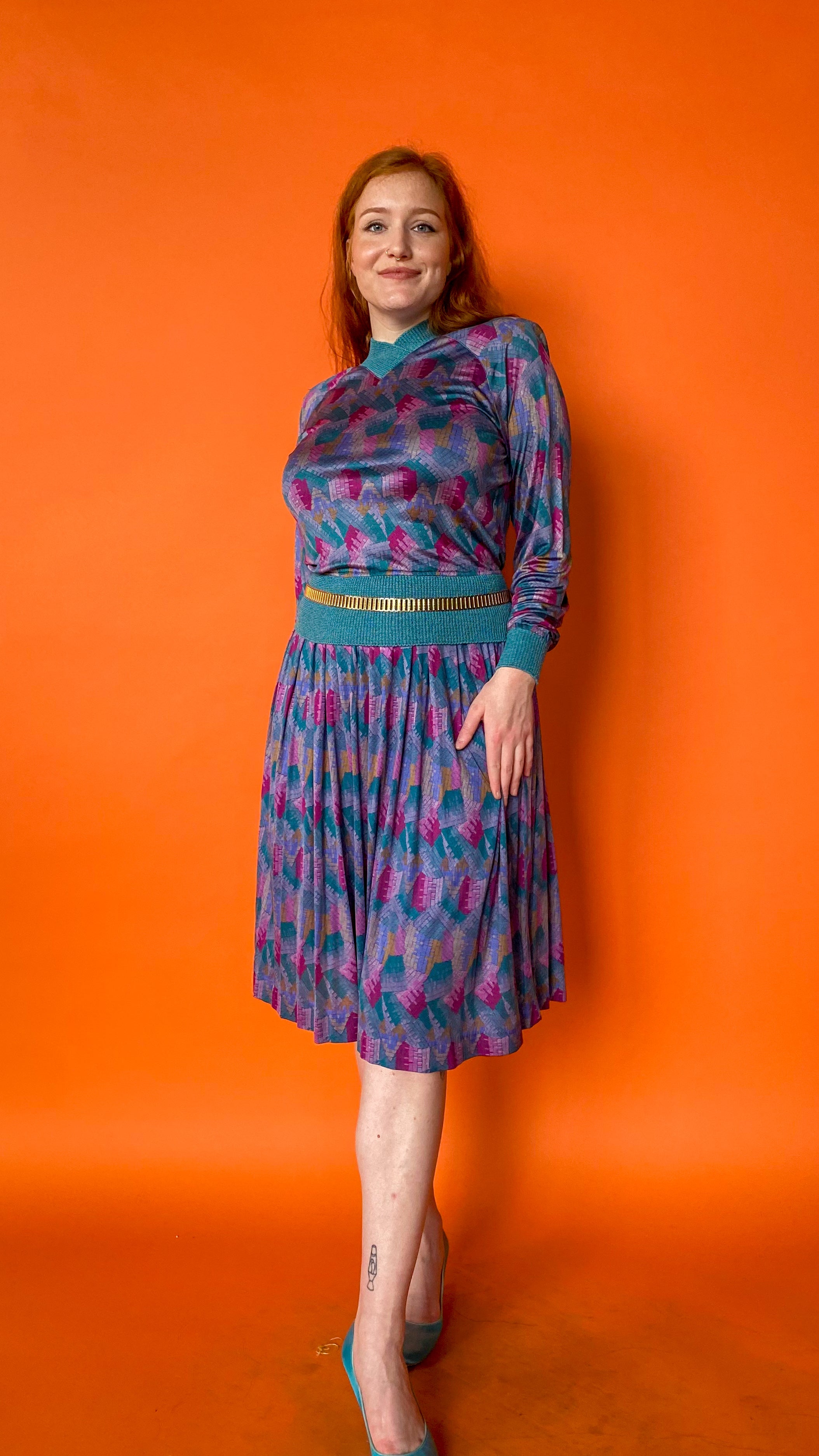 1980s silk skirt best sale