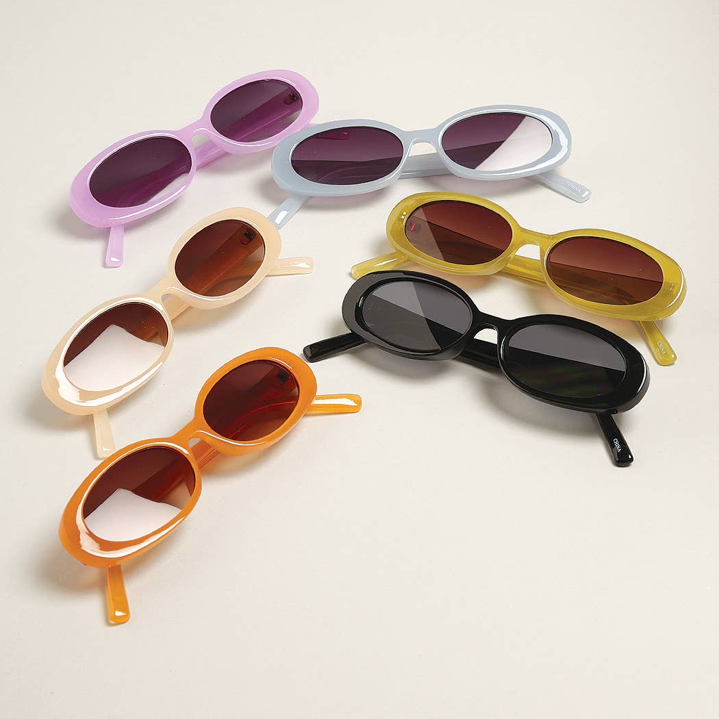 Vintage oval frame sunglasses sales