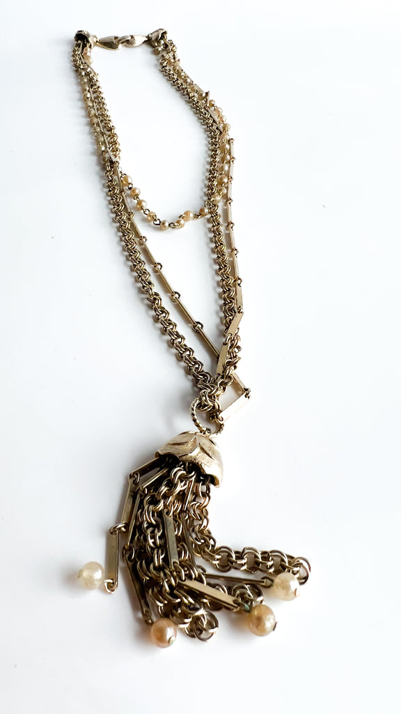 Vintage Layered Tassel Necklace