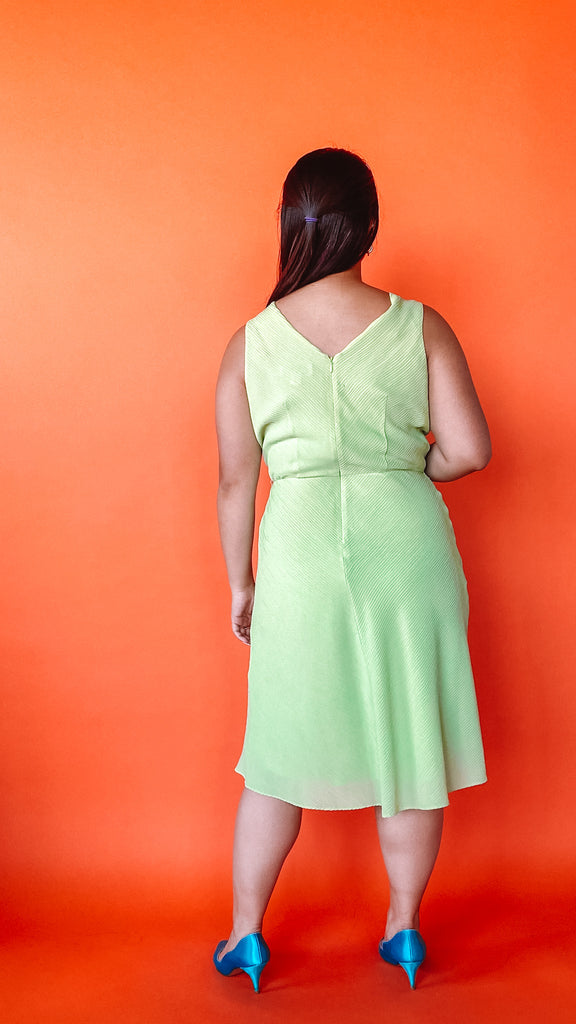 Y2K Key Lime Green Dress, sz. L