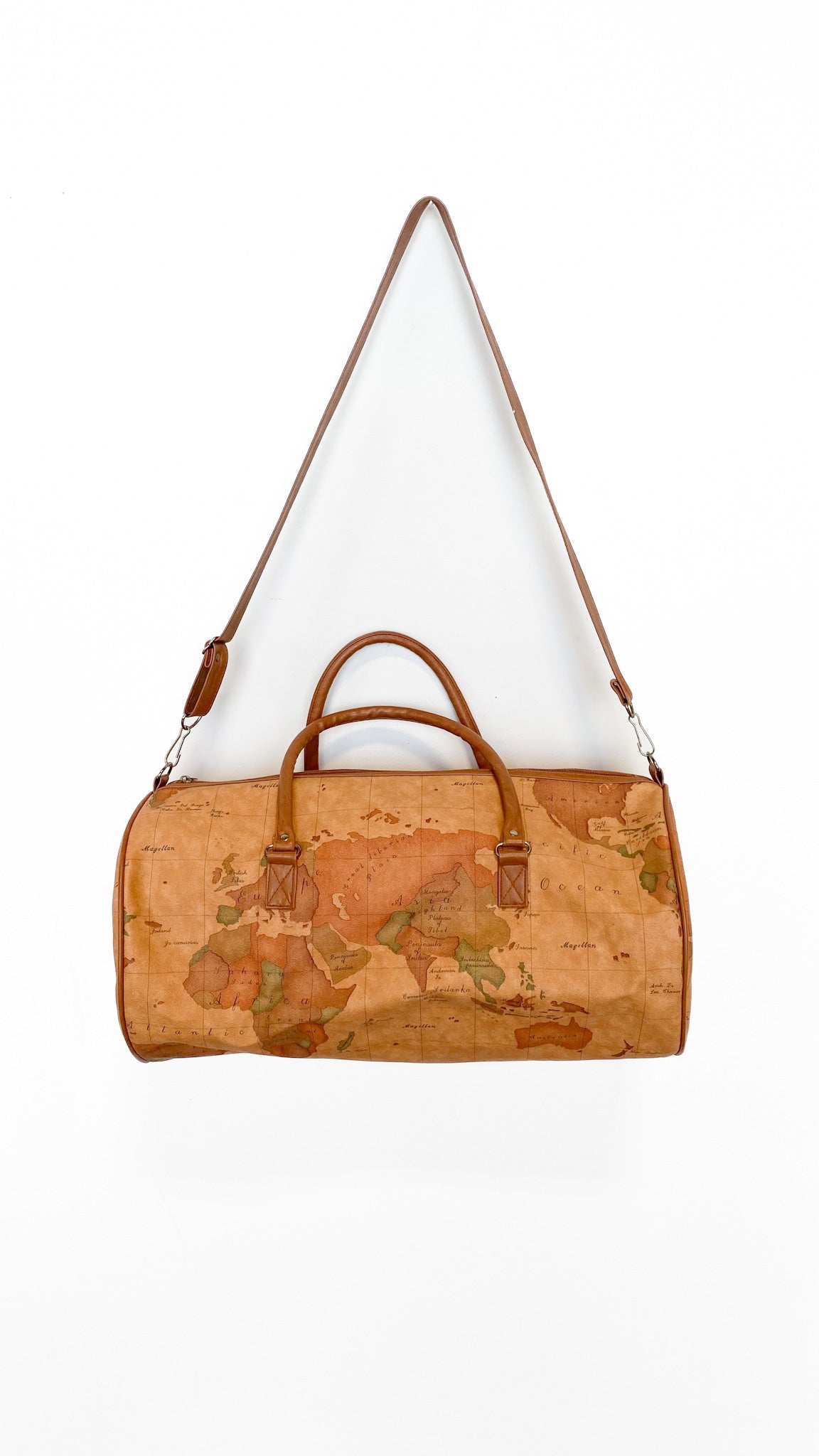 Tan Antique Map Weekender Bag – Lost Girls Vintage