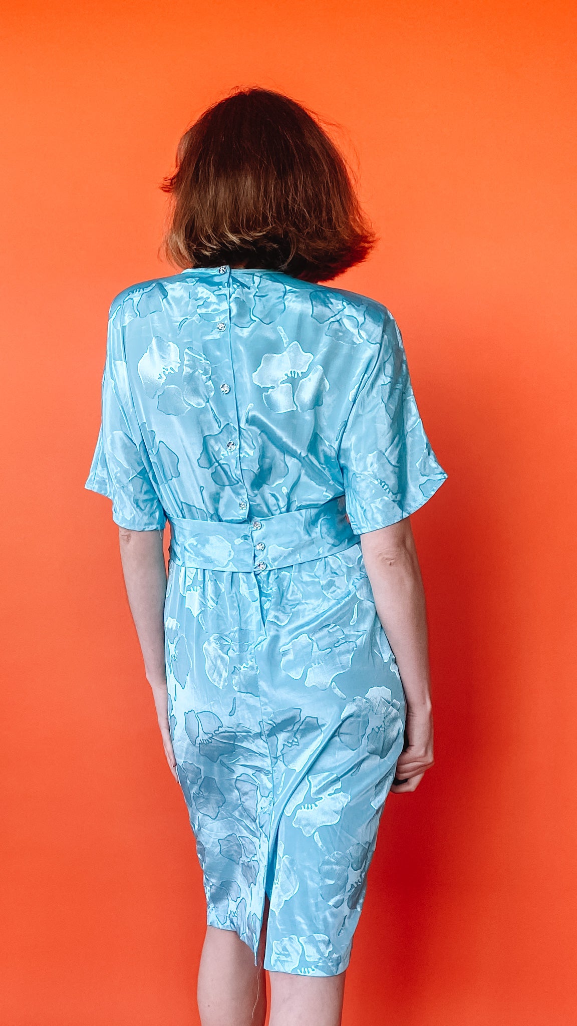 1980s Tiffany Blue Tinsel Dress, sz. S – Lost Girls Vintage