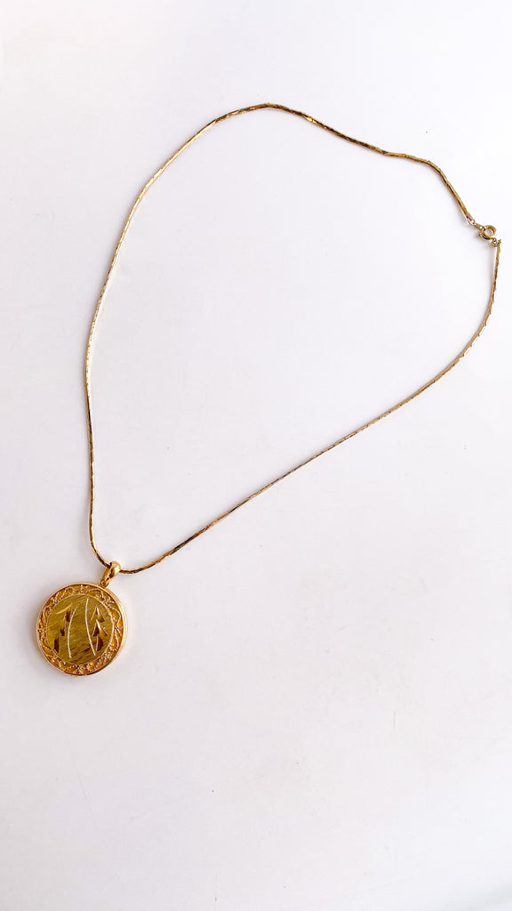 Vintage Laurel Locket Necklace