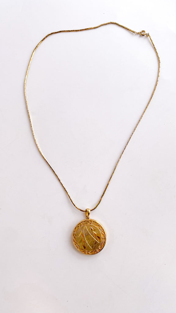Vintage Laurel Locket Necklace