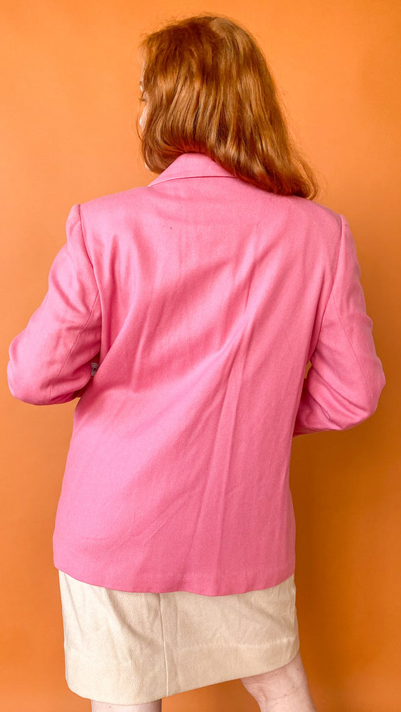 1980s Light Pink Classic Blazer, sz. L/XL