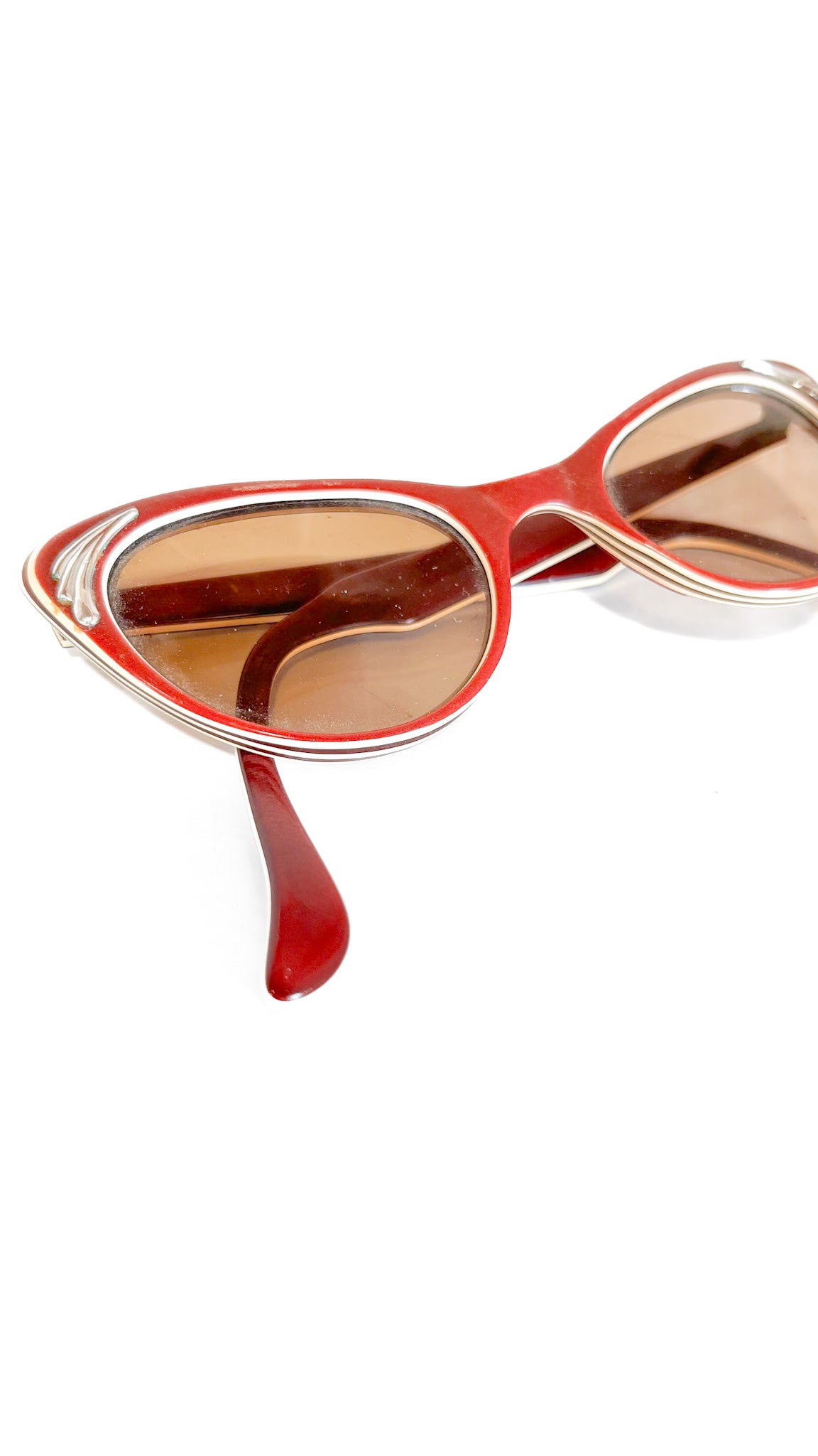 1950s Vintage American Optical Red Cat Eye Tinted Glasses