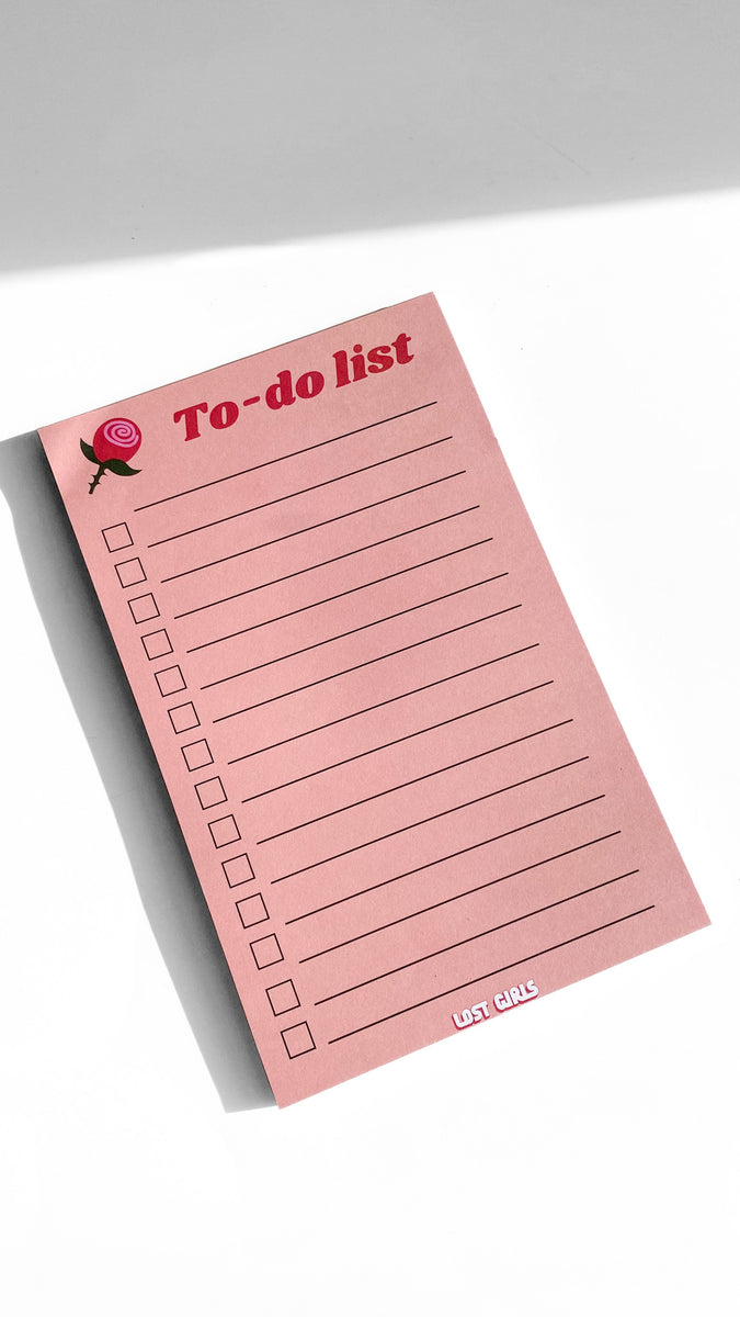 Rose To-Do List Notepad – Lost Girls Vintage