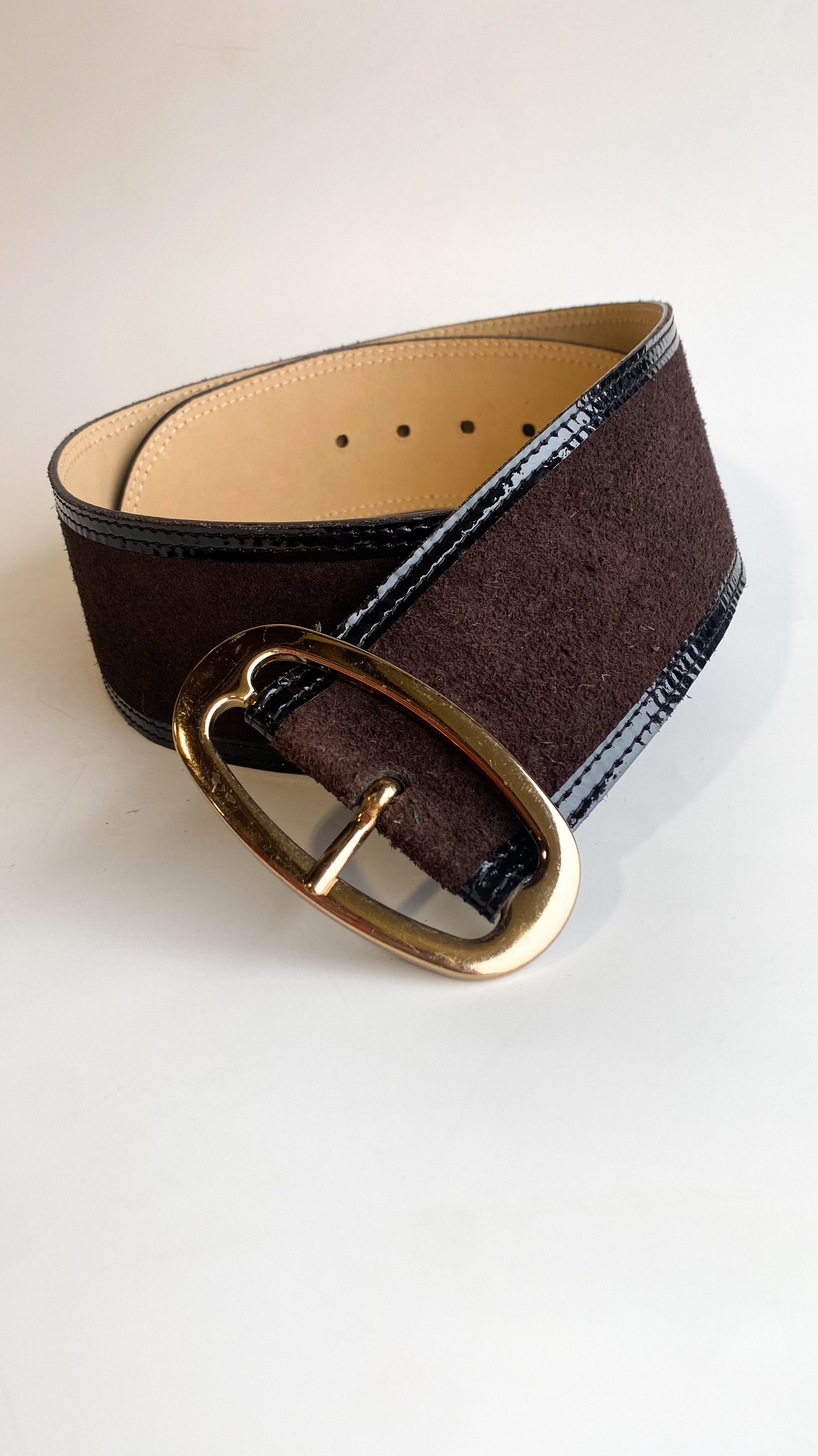 Wide suede outlet belt