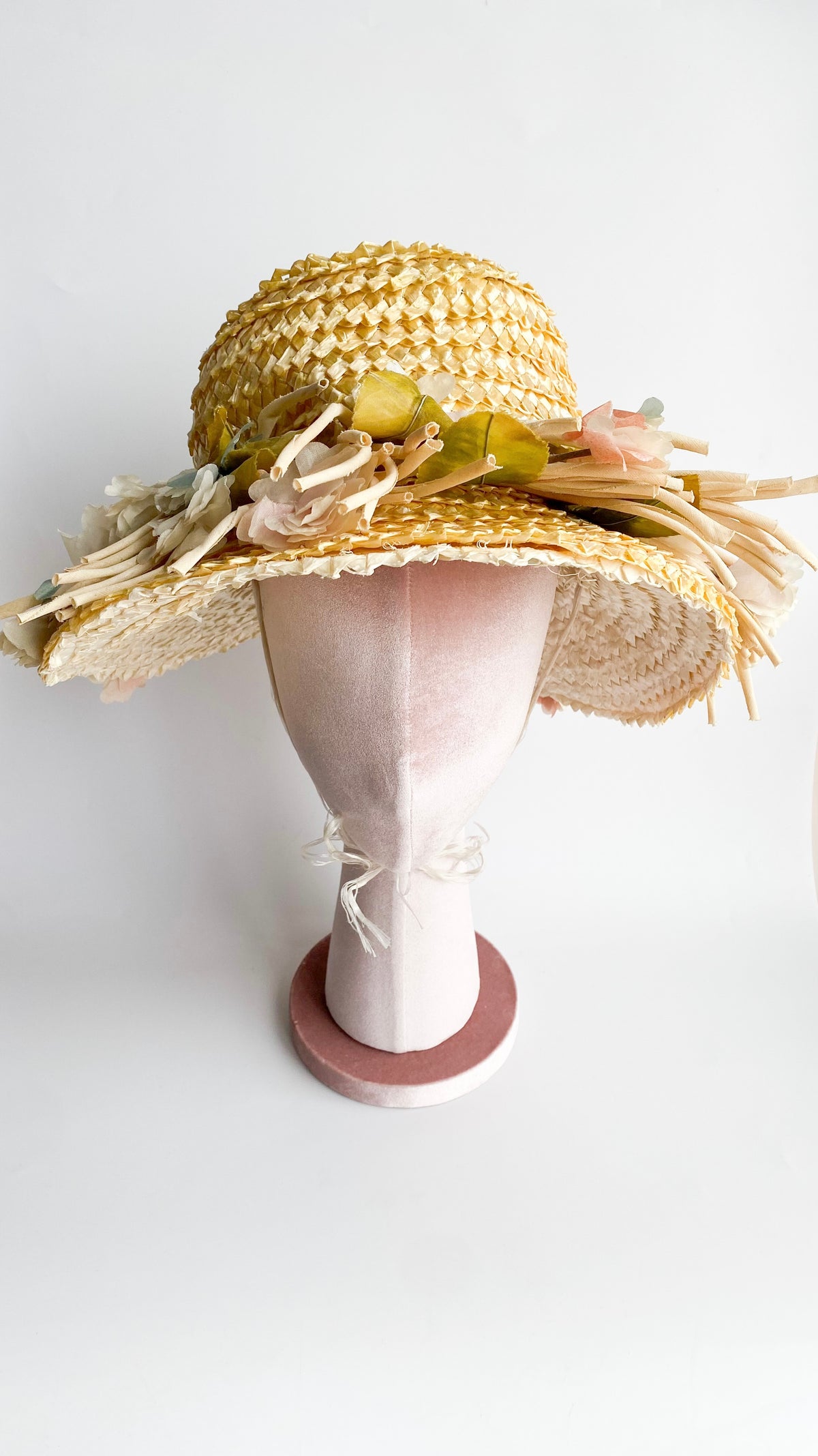 1960s Floral Straw Hat – Lost Girls Vintage display picture 2