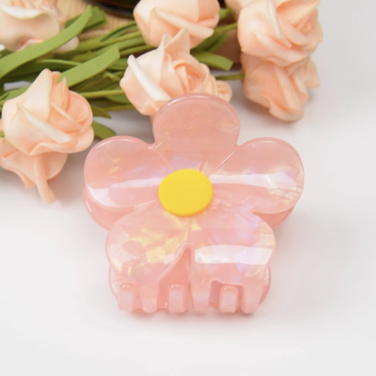 Pastel Flowers Hair Claw