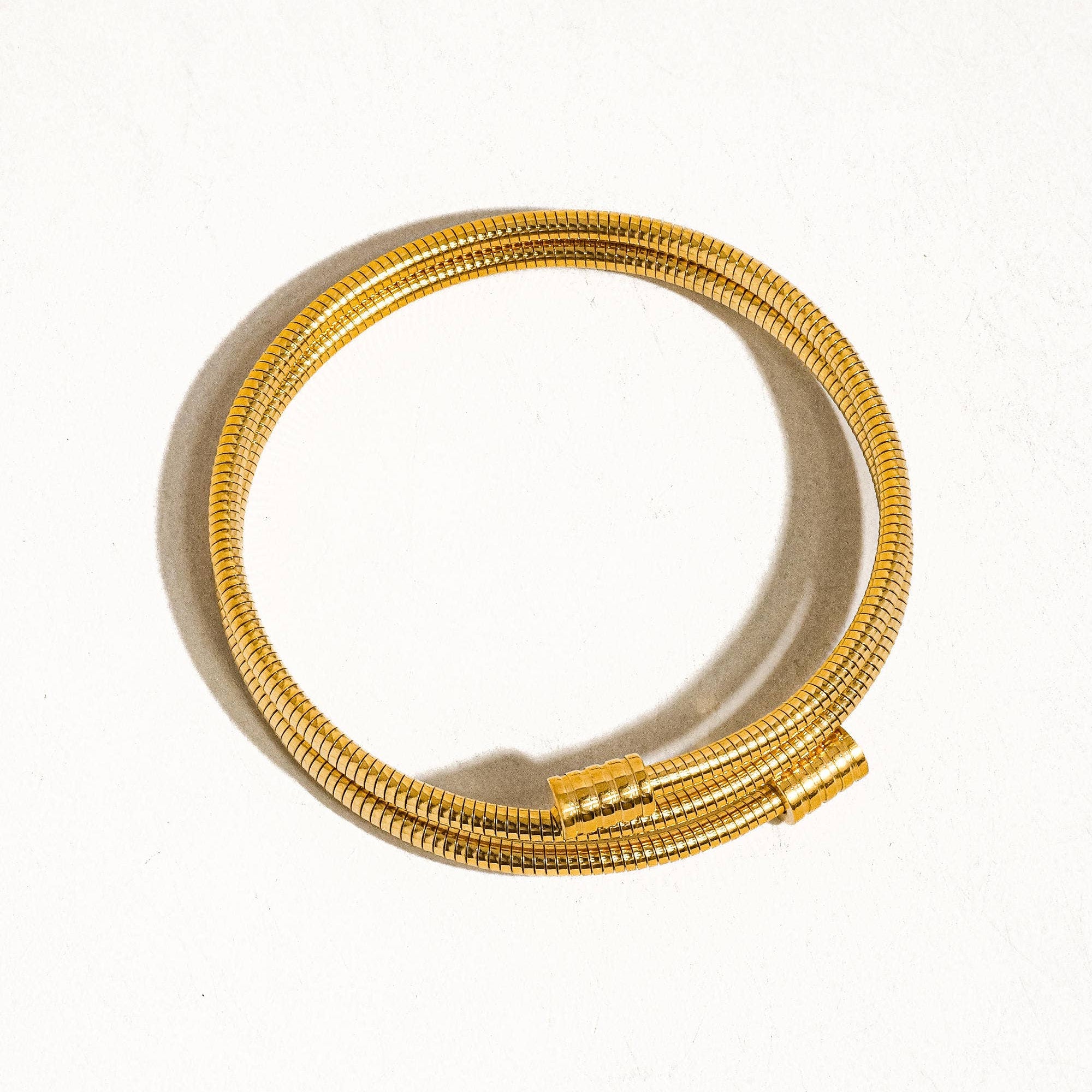 Arnell Non-Tarnish Round Snake Gold Chain Bracelet