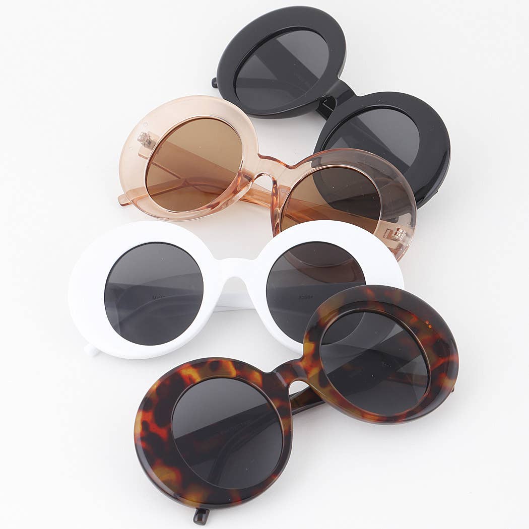 Bulky Oversized Round Sunglasses Jelly Peach