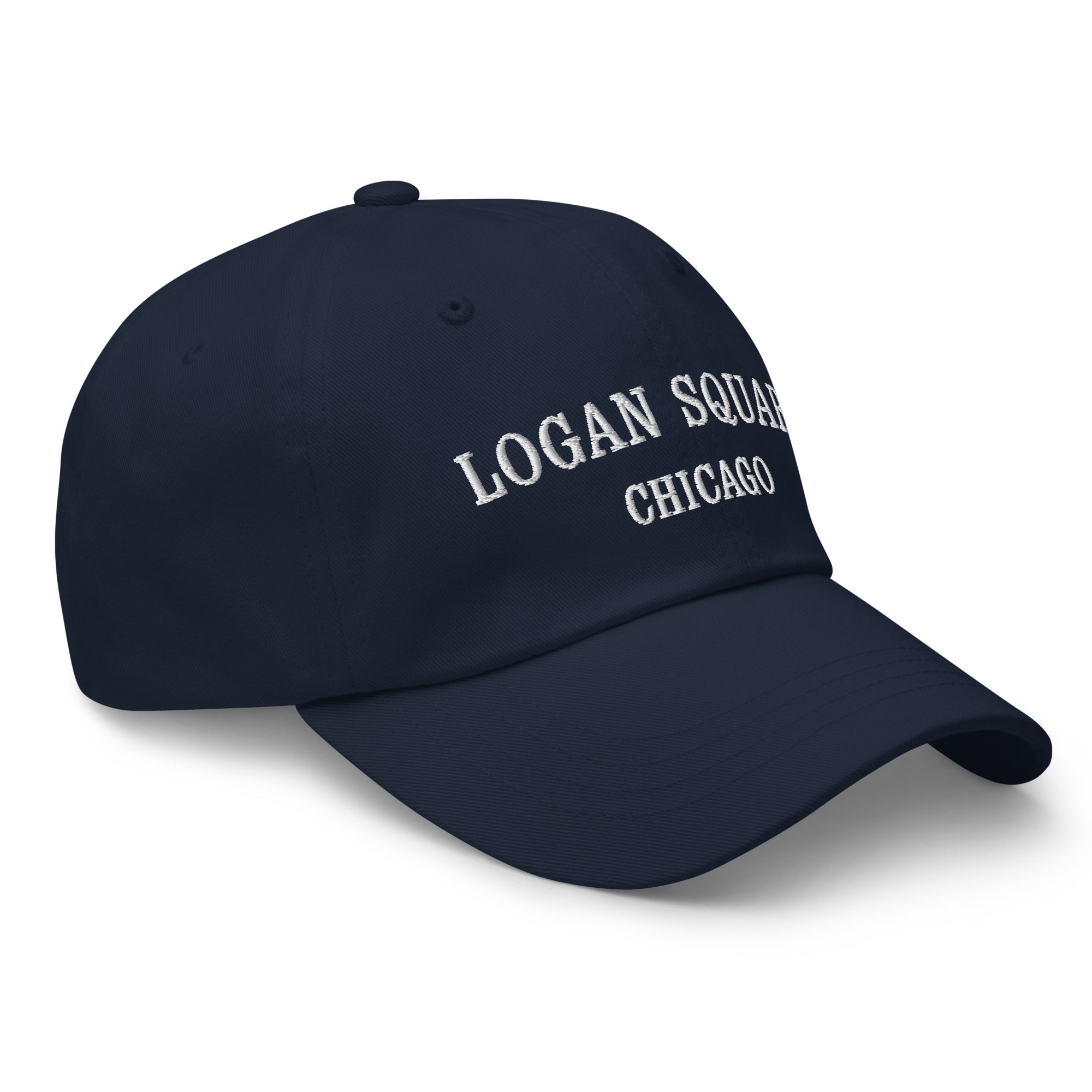 Logan Square Chicago Dad Hat - White Stitching