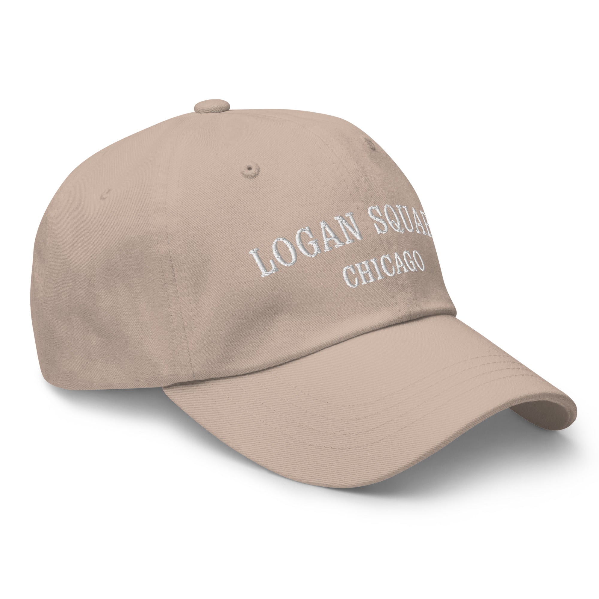 Logan Square Chicago Dad Hat - White Stitching