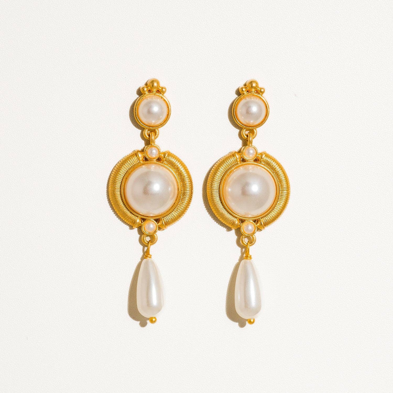 Lavinia 18K Antique Gold Gilded Pearl Earring