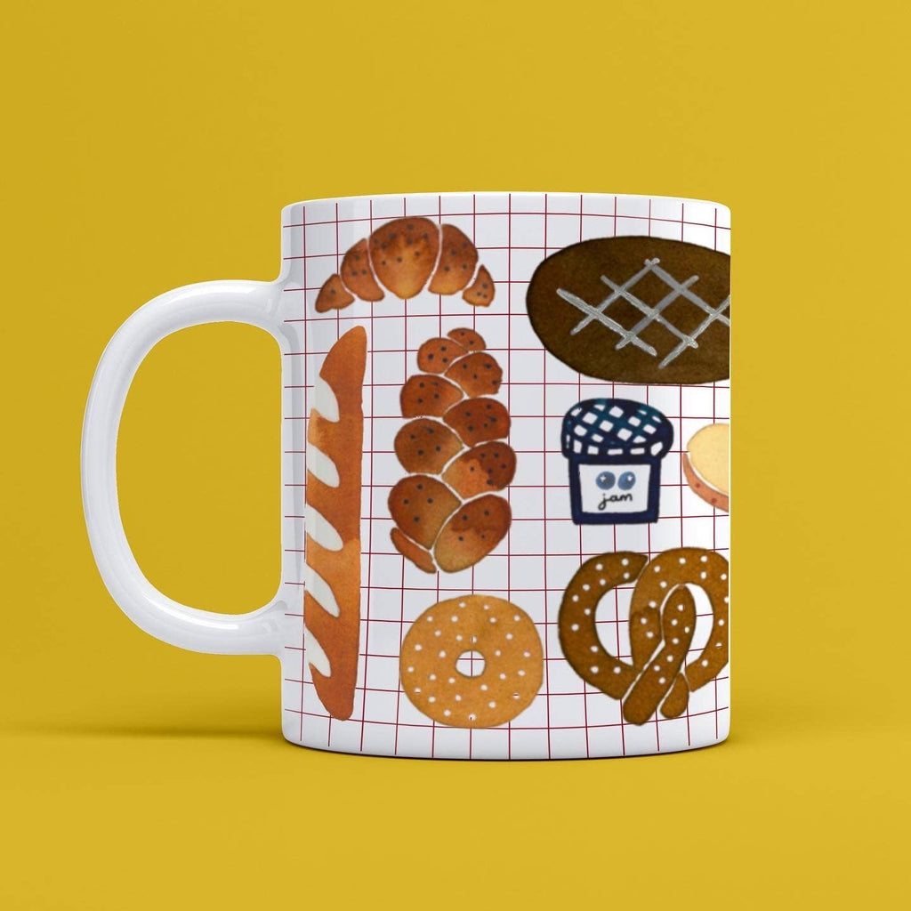 Watercolor Bread Ceramic Mug