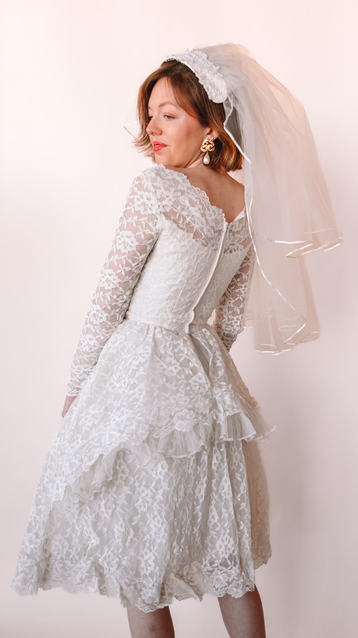 1950s lace wedding outlet dress