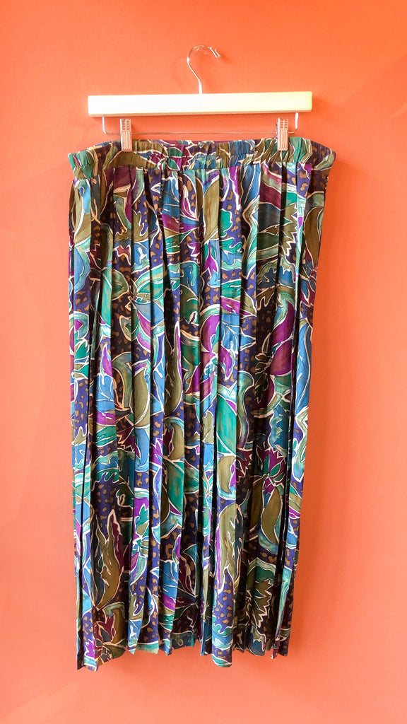 1990s Cool Summer Breeze pleated skirt, sz. L/XL