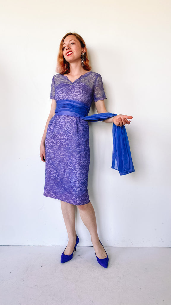 1950s Iris Lace Dress, sz. S