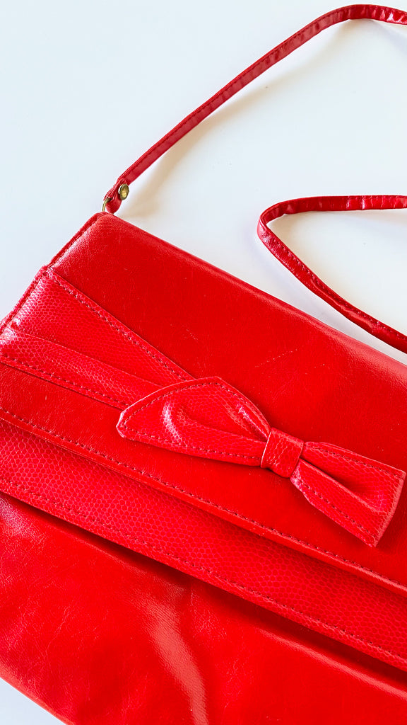 1980s Red Bow Convertible Handbag