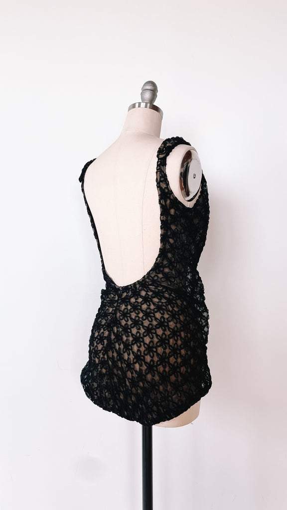 1960s Black Lace Swimsuit, sz. XS/S