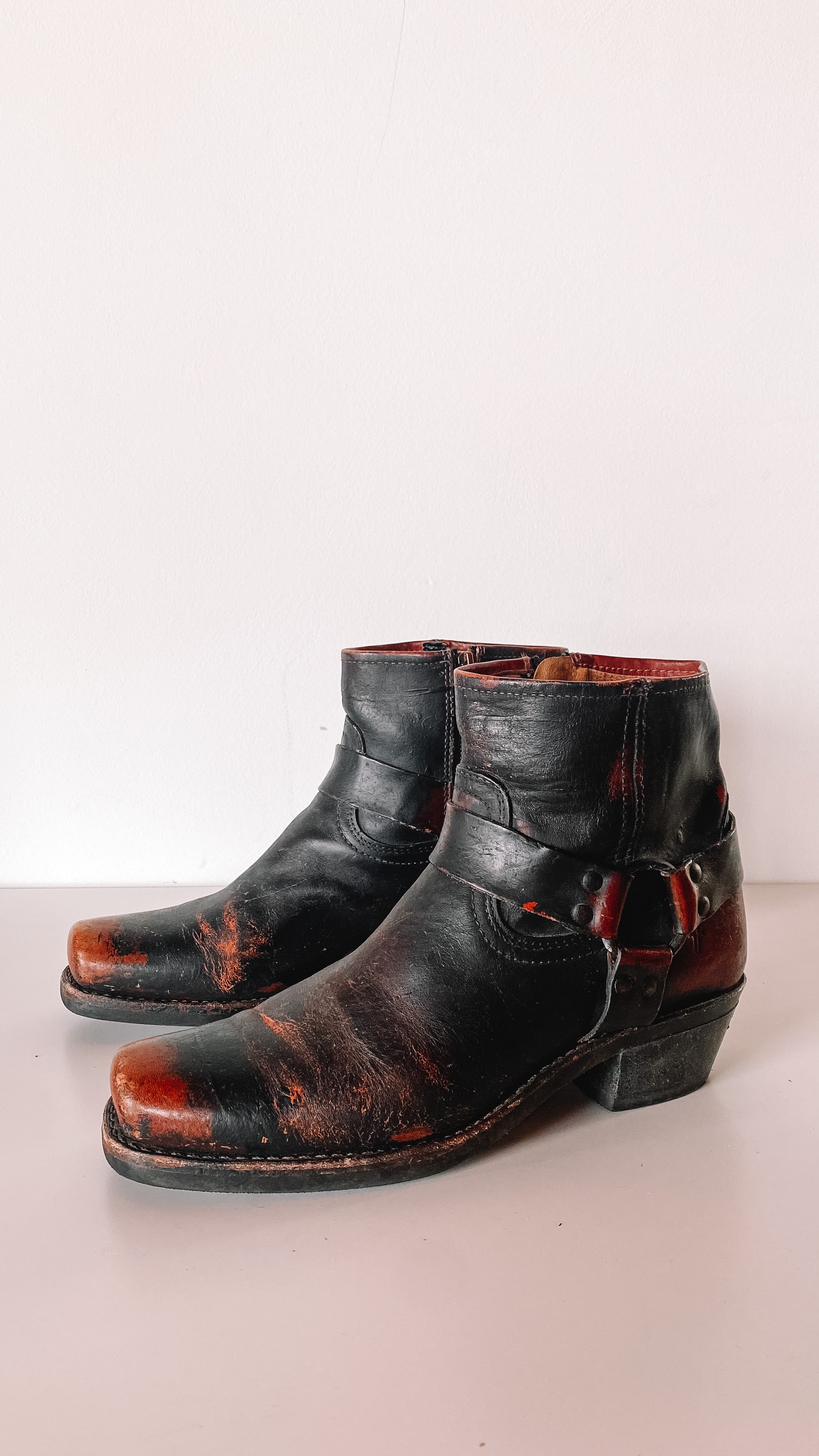 Frye distressed outlet harness boots