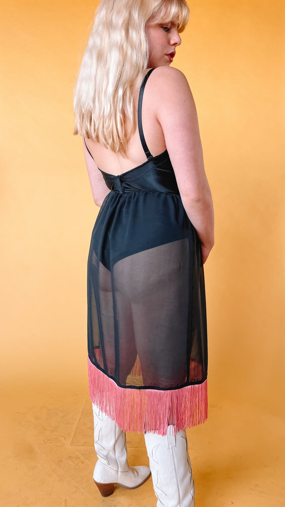 The Layering Skirt - sheer feather and fringe