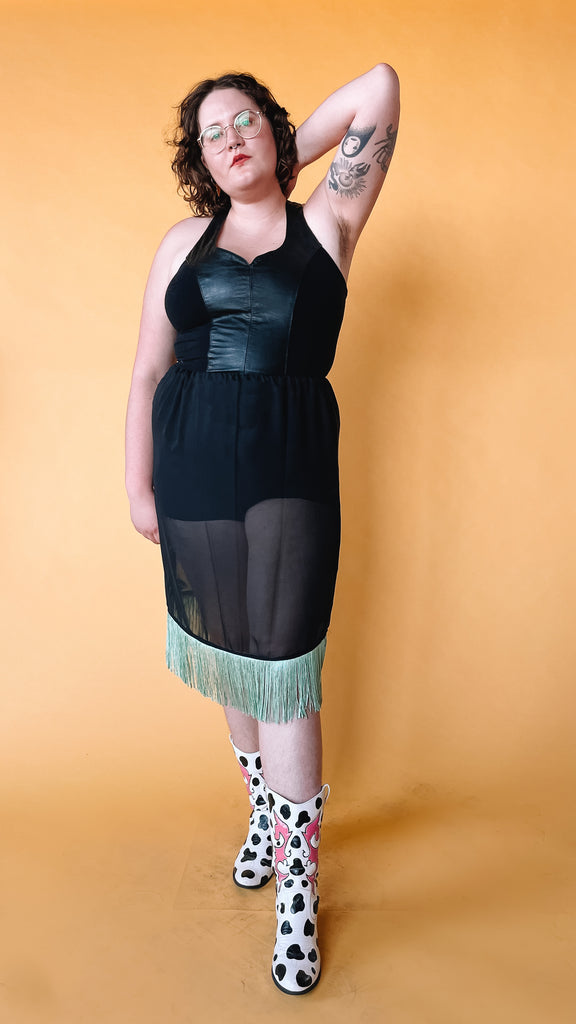 The Layering Skirt - sheer feather and fringe
