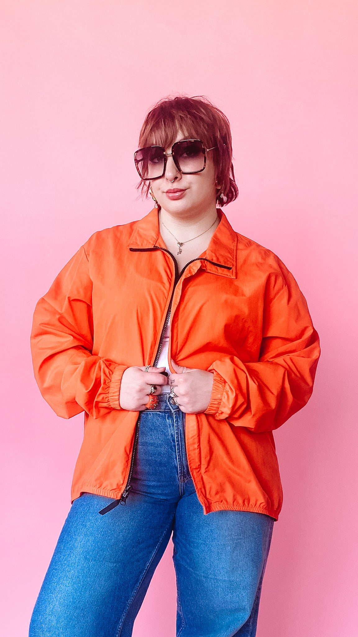 Vintage shop orange windbreaker