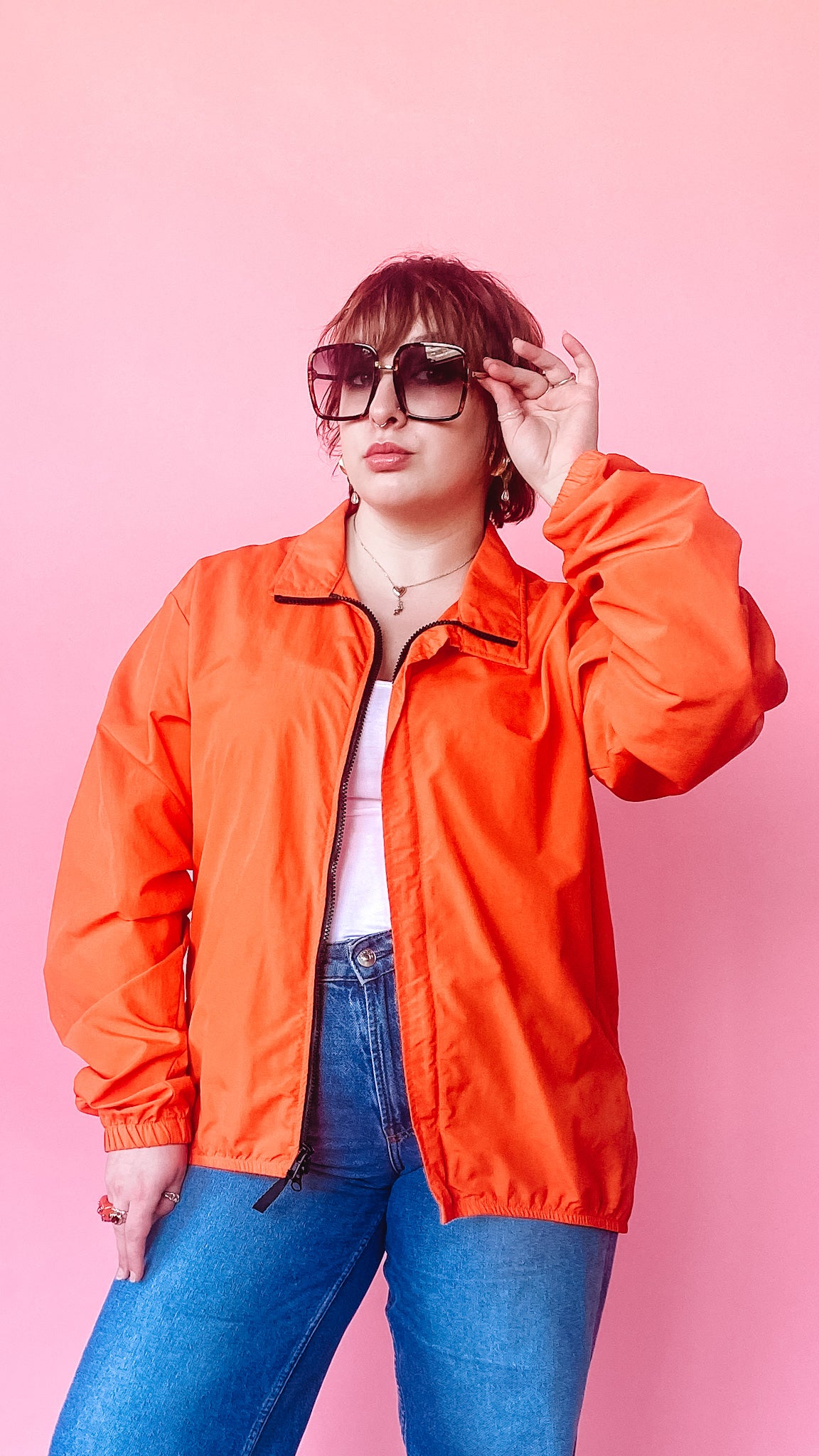 Vintage on sale orange windbreaker