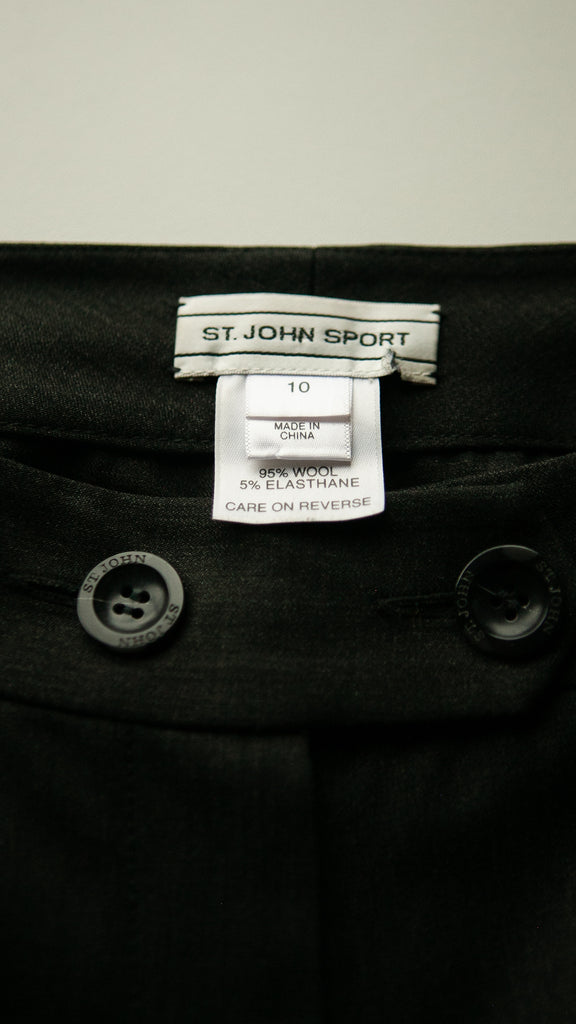 St. John Sport Gray Straight Leg Trousers, 34" waist