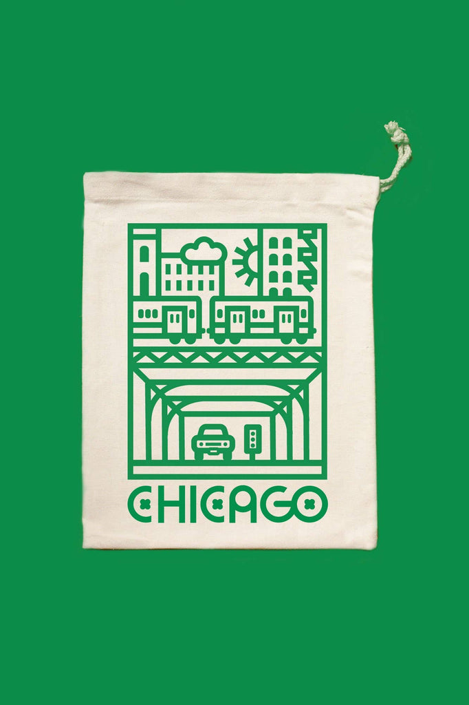 Chicago Under the L Drawstring Bag